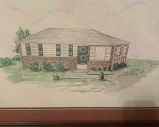 Custom watercolor house portrait