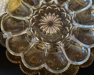 vintage glass deviled egg plate - get this before your Thanksgiving and holiday celebrations!