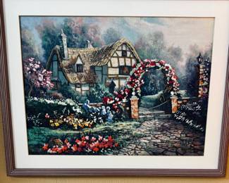 Carl Valente Needlepoint–English Cottage Floral Garden Embroidery
