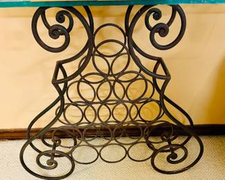 Wine Bottle Holder With Glass Table Top