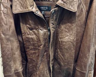Brown Claiborne Men's Leather Jacket.