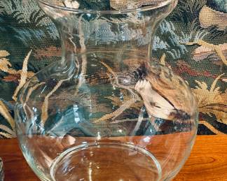 Large Clear Glass Vase.