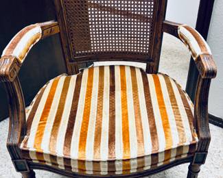 Louis XVI Style Caned Faux Bamboo Chair