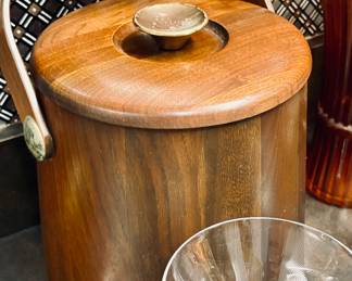 Vintage Mid Century Teak Wood Ice Bucket