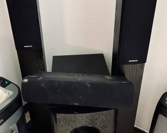 Onkyo 7.1 home theater surround sound speaker system.