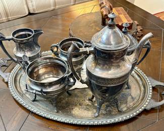 Vintage Silver Plate Tea Service Set.