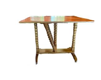 Vintage Gateleg DropLeaf Table with Barley Twist Legs And 4 Chairs Solid Wood