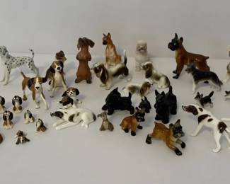 Charming Collection of Porcelain Dog Figurines