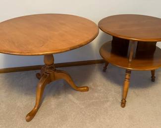 Pair of Brown Wooden Accent Tables