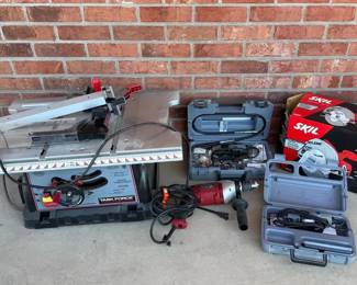 Power Tools Task Force Tile Saw, Skilsaw 5400 Circular Saw, Dremel MultiPro 395 Rotary Tool, Ac