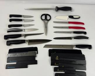 Zwilling J.A. Henckels Knife Lot 11 German Stainless Steel Knives w Shears, Sharpener  Edge Guar