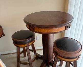 pub table and stools