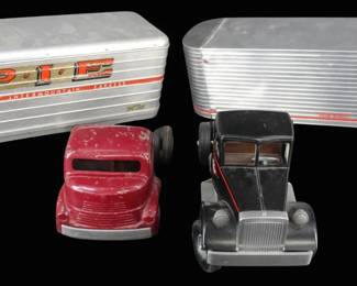 2 Vintage Smith Miller Trucks P.I.E. Red Diamond