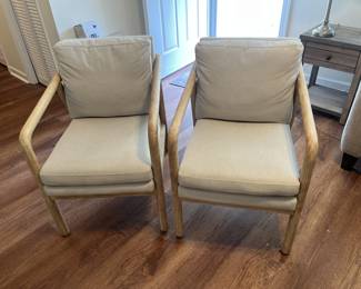 $350 Pair of like new Tufeld Wood Armchairs from Threshold Target brand- 32.5 Inches (H) x 21.75 Inches (W) x 30 Inches (D)