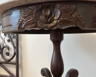 $450 Pair of antique Victorian marble top side tables; 29" H x 22"