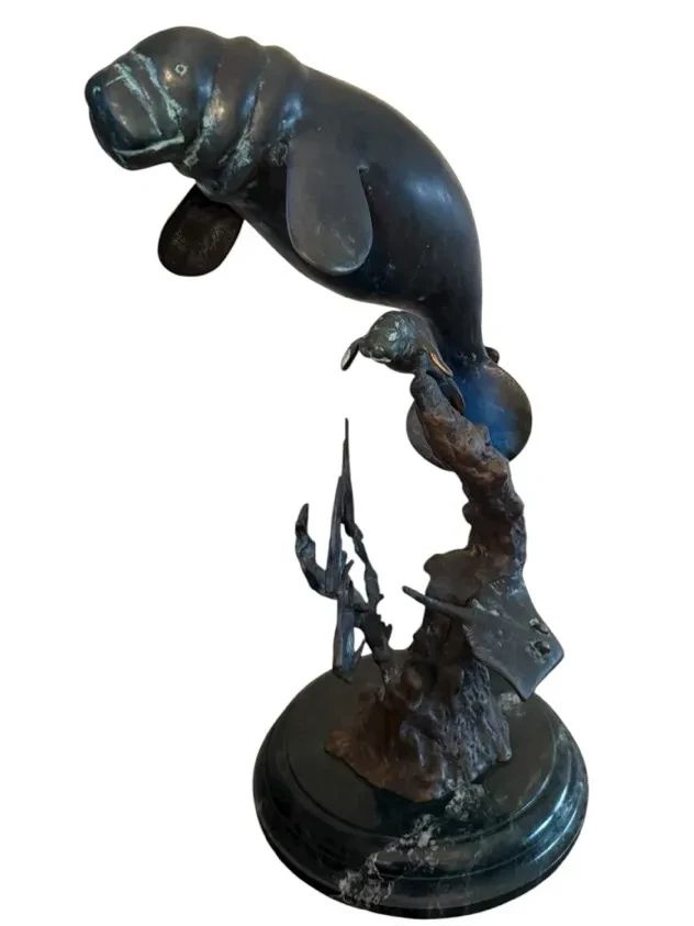 Bronze Manatee Sea Life Sculpture