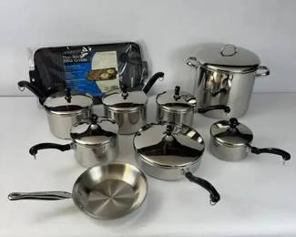 Farberware Millennium Classic Stainless Steel Cookware Lot  Revere Ware 12 Qt Stockpot  BBQ Grid