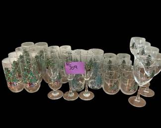  Vintage Luminarc Noel Christmas Tree Drinking Glasses