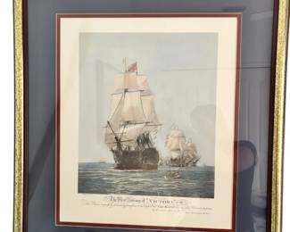 Small Boat Print With Gold Colored Frame