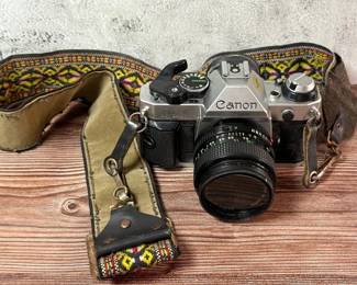 Vintage Canon AE1 Camera With Carrying Strap