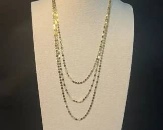 Trice Jewelers 14K Gold TripleLayer Necklace  10 1 2 Length, 7.11g