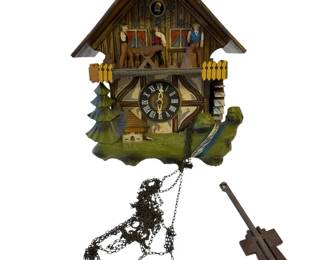 Vintage Black Forest Style Wooden Cuckoo Clock