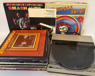 Technics SL7 Turntable with Vinyl Record Collection
