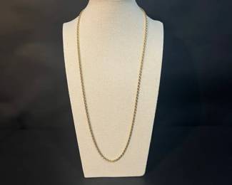 Gorgeous Gold Rope Chain Necklace, 14K 23.54g