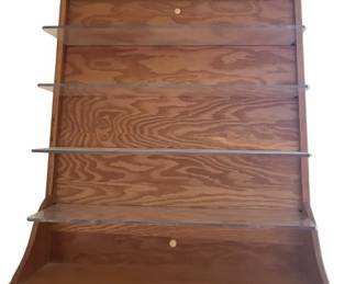 Hanging Wooden And Glass Display Shelf