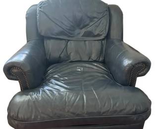 Blue Chair With Ottoman 
