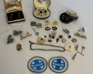 Vintage Railroad Collectible Jewelry with 10K Gold Cufflinks