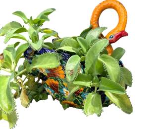 Talavera Spain Inspired Art On Plant Pot