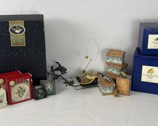 Assorted Collectible Christmas Figurines and Ornaments Williraye, Lenox, Greenwich Workshop, More