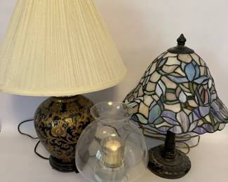 Set of Decorative Lamps and Candlestick Holder 
