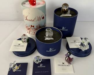 Set of 8 Swarovski Crystal Animal Figurines with Boxes 