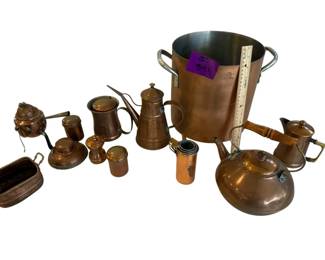Large Collection of Vintage Copper Kitchenware