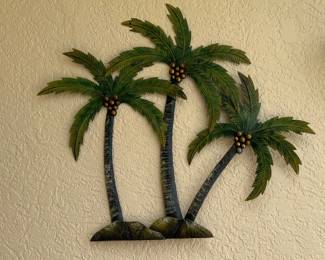 Palm Tree Trio Metal Wall Art 33 Inches X 42 Inches 