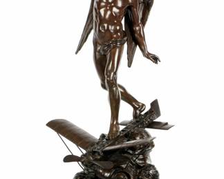 Lot 201: Emile Carlier The Bleriot Trophy Bronze Sculpture