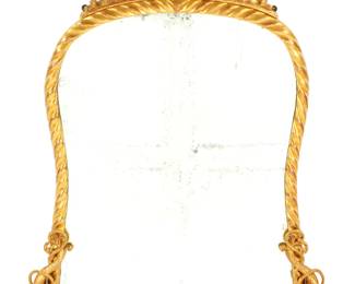 Lot 40: Italian 19th C 5' Tall Giltwood Overmantle Mirror
