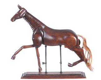 Lot 311: French Carved Articulated Horse Artist Model