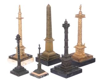 Lot 146: Six Grand Tour Obelisk and Column Sculptures