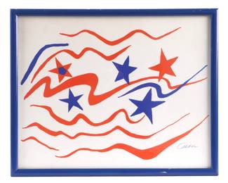 Lot 247: 1976 Alexander Calder Stars & Stripes Lithograph