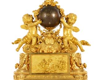 Lot 19: Stunning French Deniere Bronze Figural Clock