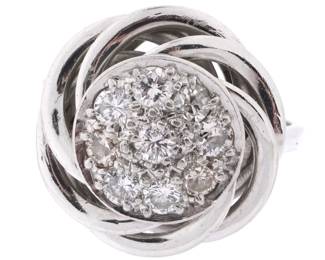 Lot 272: Platinum and Diamond Love Knot Ring