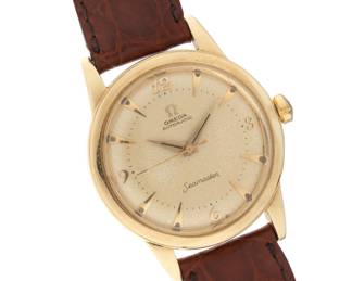Lot 93: Vintage Omega Seamaster 14k Gold Wrist Watch