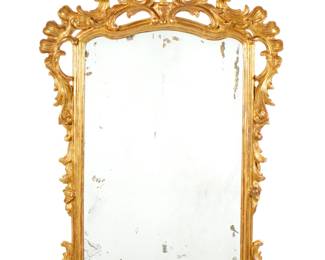 Lot 43: 18th C Italian Rococo Carved Giltwood Mirror
