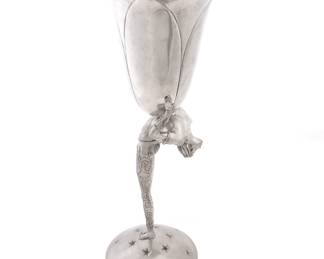 Lot 10: Piero Figura Large Pewter Figural Vase