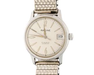 Lot 124: Vintage Racine Incabloc Stainless Wrist Watch