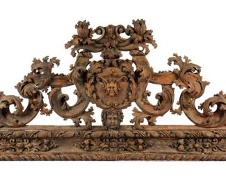 Lot 34: Large Italian Baroque Carved Architectural Crest