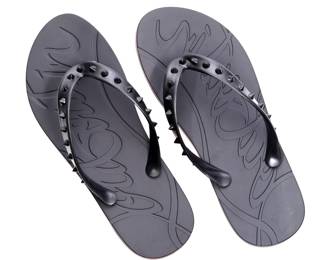 Lot 403: Pair Ladies Christian Louboutin Yacht Spikes Sandals